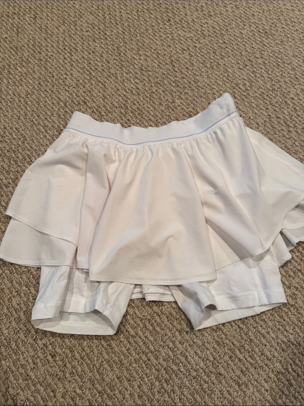 White Women's Layered Tennis Skort with Shorts